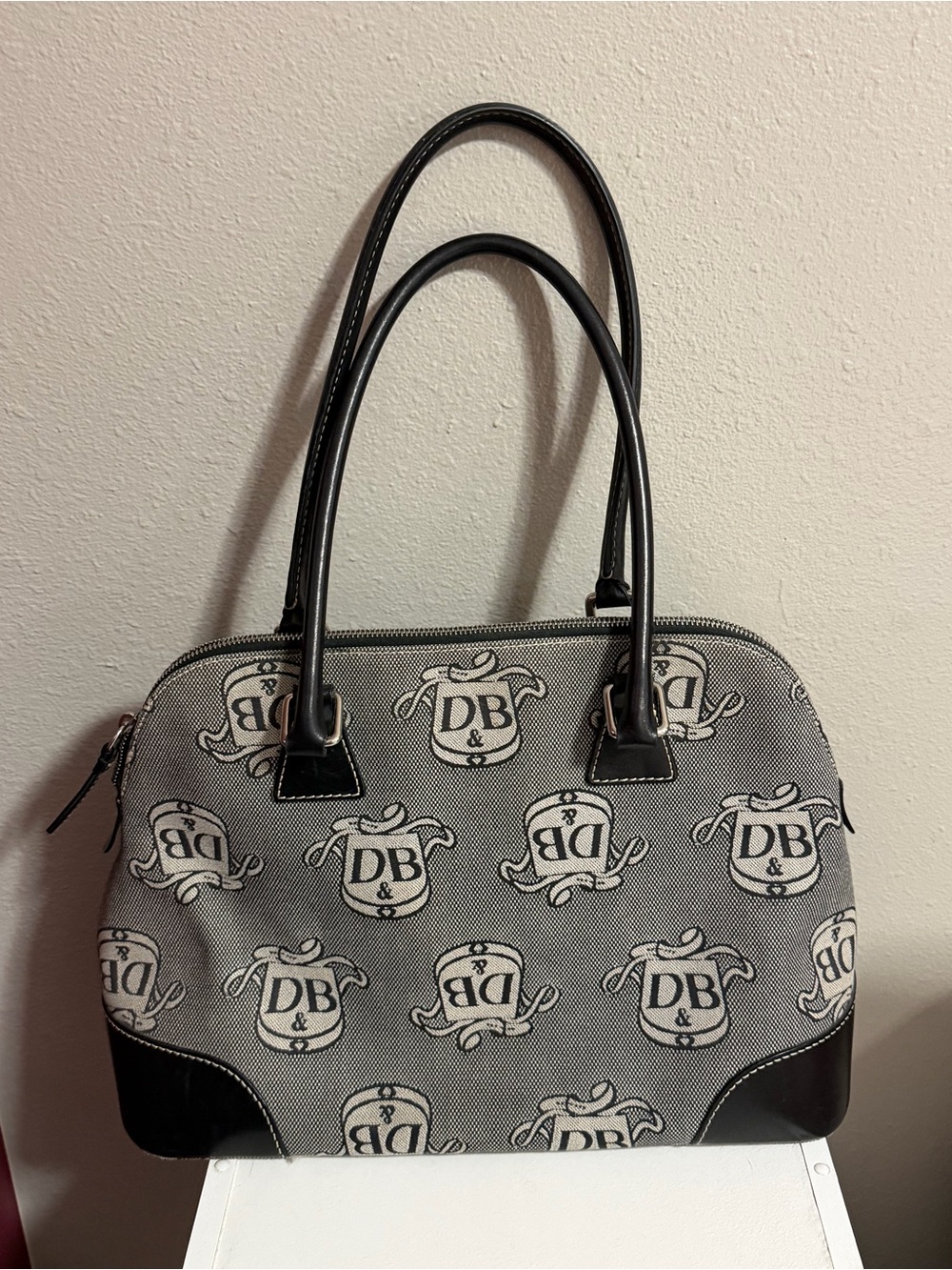 Dooney & Bourke Grey Canvas Satchel Bag